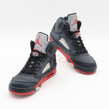 136027-006 Nike Air Jordan 5 Retro Satin Black University Red Bred (Men's)