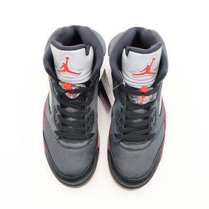 136027-006 Nike Air Jordan 5 Retro Satin Black University Red Bred (Men's)