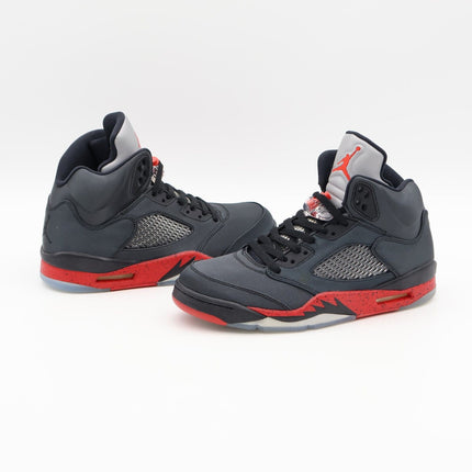 136027-006 Nike Air Jordan 5 Retro Satin Black University Red Bred (Men's)