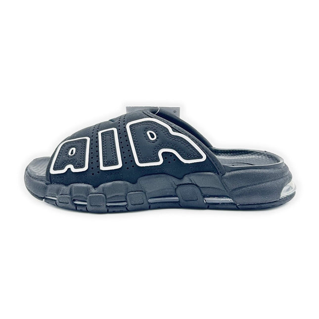 DV2137-001 Nike Air More Uptempo Slide Black Sandal White