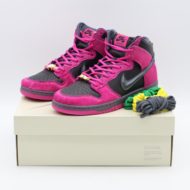 DX4356-600 Run The Jewels Nike SB Dunk High Active Pink Black Fuchsia (Men's)