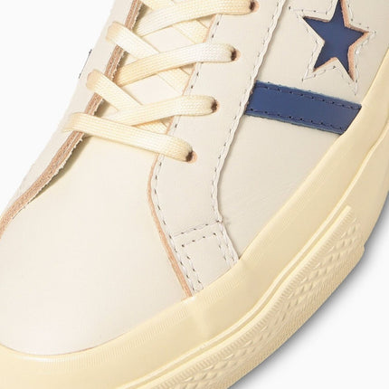 35200730 Converse Star&Bars US Leather Off White Blue (Men's)