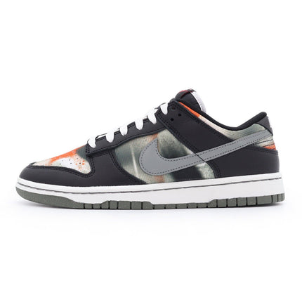 DM0108-001 Nike Dunk Low Graffiti Black Red Grey Orange Tie-Dye Khaki (Men's)