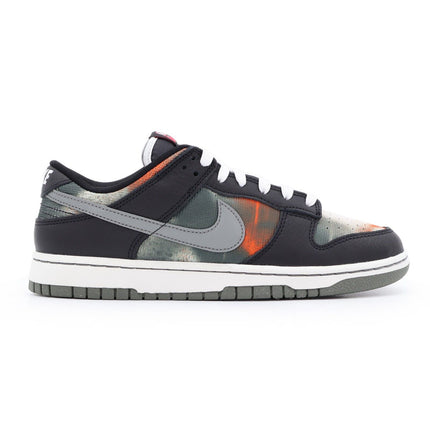 DM0108-001 Nike Dunk Low Graffiti Black Red Grey Orange Tie-Dye Khaki (Men's)