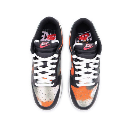 DM0108-001 Nike Dunk Low Graffiti Black Red Grey Orange Tie-Dye Khaki (Men's)