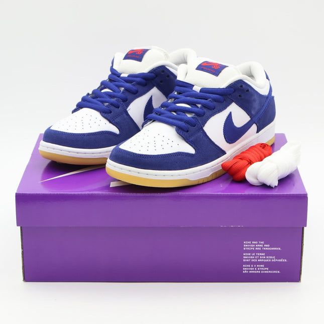 DO9395-400 Nike Dunk Low SB Los Angeles Dodgers Deep Royal Blue White (Men's)