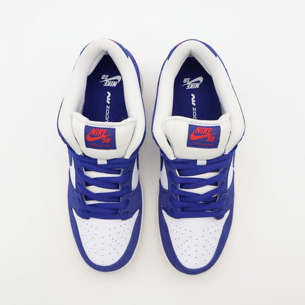 DO9395-400 Nike Dunk Low SB Los Angeles Dodgers Deep Royal Blue White (Men's)