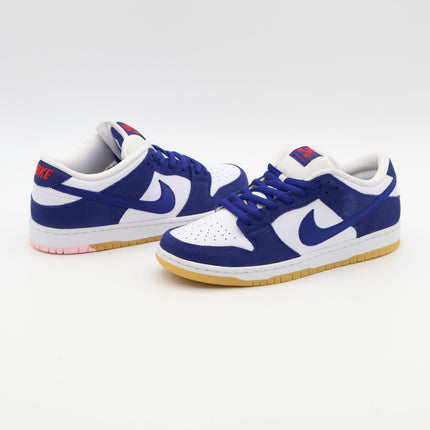 DO9395-400 Nike Dunk Low SB Los Angeles Dodgers Deep Royal Blue White (Men's)