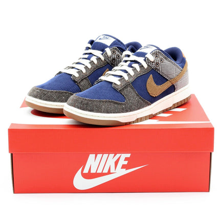 FQ8746-410 Nike Dunk Low PRM Tweed Midnight Navy Baroque Brown Corduroy (Men's)