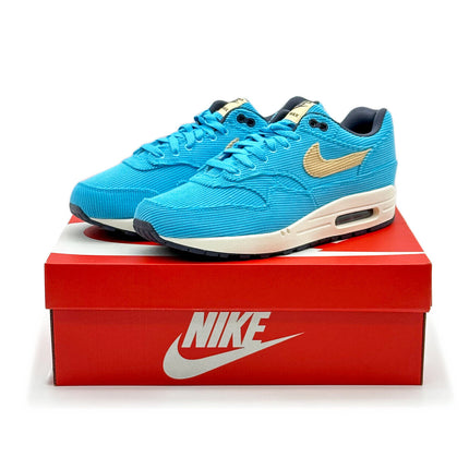 FB8915-400 Nike Air Max 1 PRM Corduroy Baltic Blue Sesame Gridiron Sail Turquois