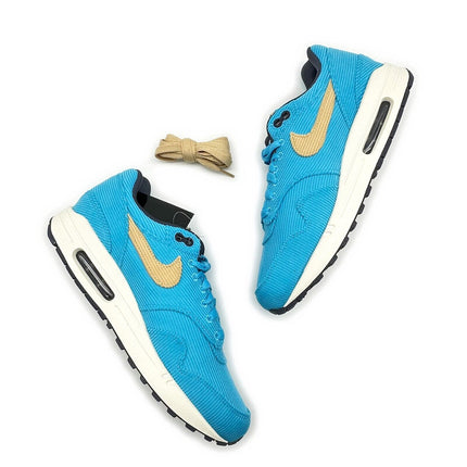 FB8915-400 Nike Air Max 1 PRM Corduroy Baltic Blue Sesame Gridiron Sail Turquois