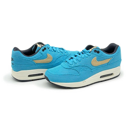 FB8915-400 Nike Air Max 1 PRM Corduroy Baltic Blue Sesame Gridiron Sail Turquois