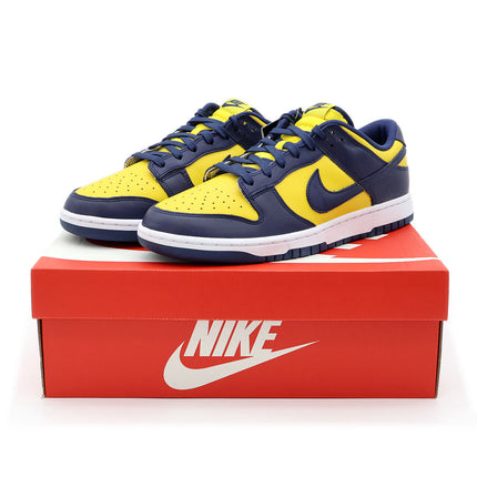 DD1391-700 Nike Dunk Low Michigan Varsity Maze Midnight Navy White (Men's)