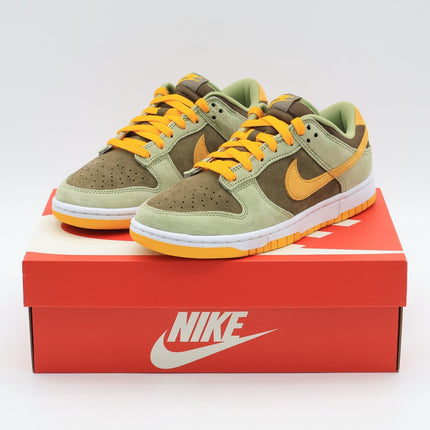 DH5360-300 Nike Dunk Low Dusty Olive Green Pro Gold Khaki Yellow White (Men's)