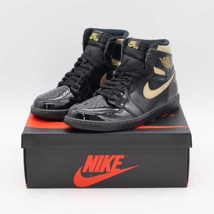 555088-032 Nike Air Jordan 1 Retro High OG Black Metallic Gold Patent (Men's)