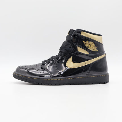 555088-032 Nike Air Jordan 1 Retro High OG Black Metallic Gold Patent (Men's)