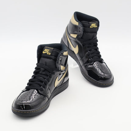 555088-032 Nike Air Jordan 1 Retro High OG Black Metallic Gold Patent (Men's)