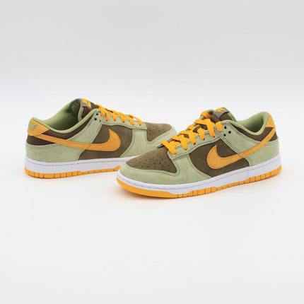 DH5360-300 Nike Dunk Low Dusty Olive Green Pro Gold Khaki Yellow White (Men's)