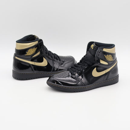 555088-032 Nike Air Jordan 1 Retro High OG Black Metallic Gold Patent (Men's)