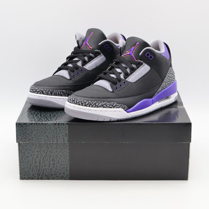 CT8532-050 Nike Air Jordan 3 Retro Black Court Purple Cement Grey White (Men's)