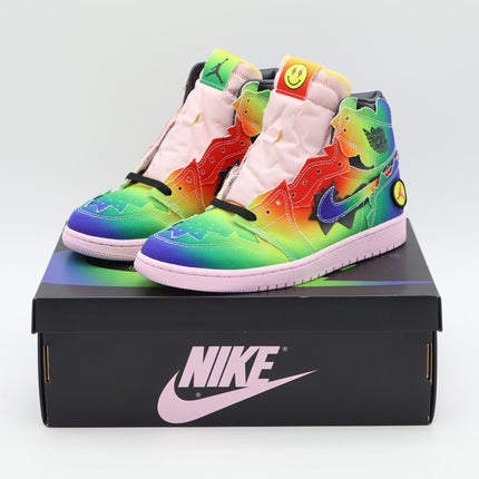 DC3481-900 Nike Air Jordan 1 Retro OG High J Balvin Raibow Pink Tie Dye (Men's)