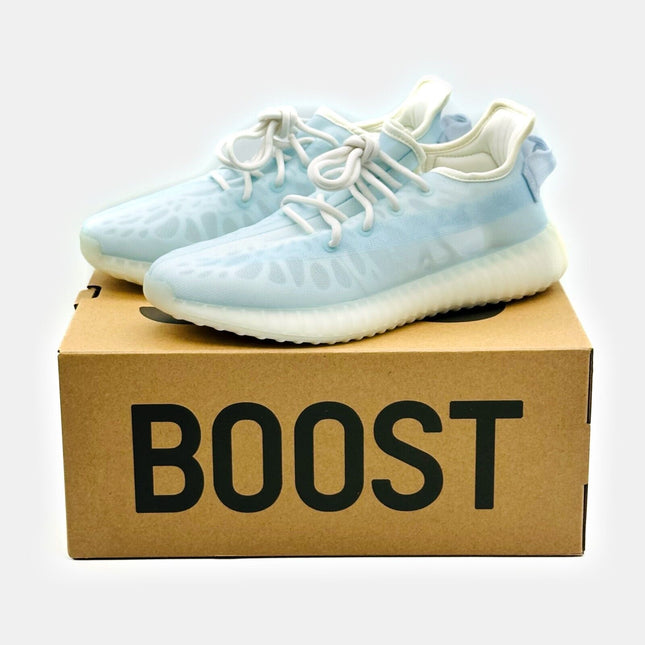 GW2869 Adidas Yeezy Boost 350 V2 Mono Ice Light Crystal Blue White Beige Aqua