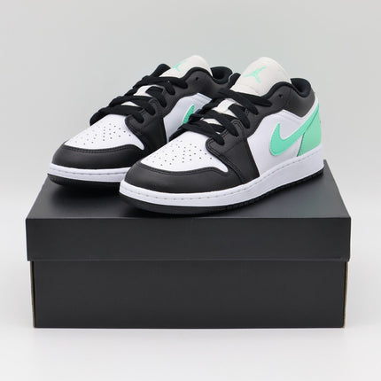 553560-131 Nike GS Air Jordan 1 Low White Green Glow Black