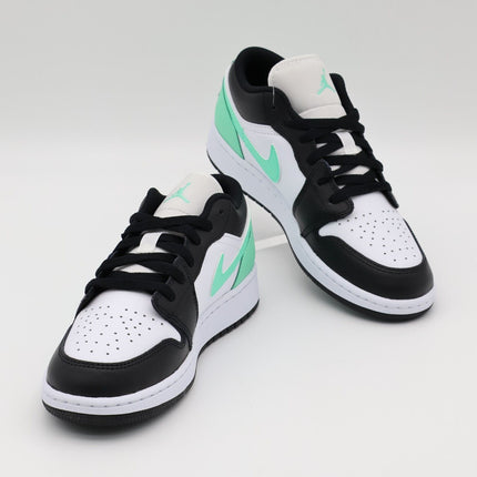 553560-131 Nike GS Air Jordan 1 Low White Green Glow Black