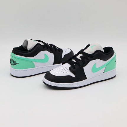 553560-131 Nike GS Air Jordan 1 Low White Green Glow Black