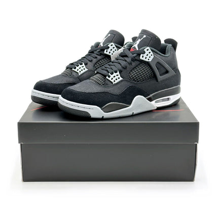 DH7138-006 Nike Air Jordan 4 SE Black And Light Steel Grey Canvas Fire Red White