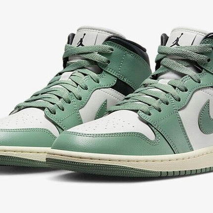 BQ6472-130 Nike Air Jordan 1 Mid Jade Smoke (Women's)