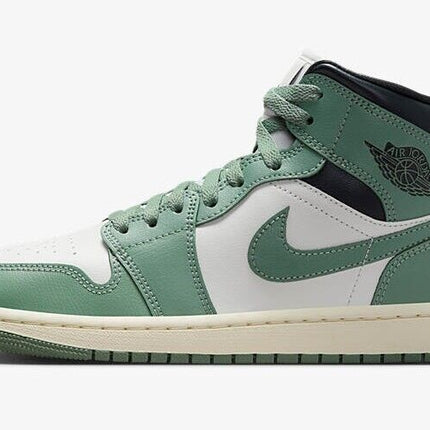 BQ6472-130 Nike Air Jordan 1 Mid Jade Smoke (Women's)