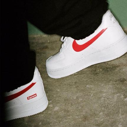 CU9225-101 Supreme Nike Air Force 1 Low China Exclusive White Speed Red (Men's)