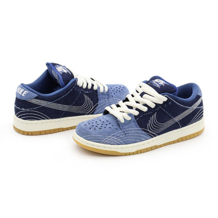 CV0316-400 Nike SB Dunk Low Sashiko Denim Gum Mystic Navy Light Brown (Men's)