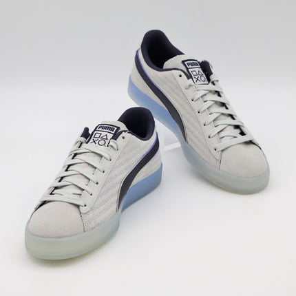 396246-01 PlayStation Puma Suede Glacial Gray New Navy (Men's)