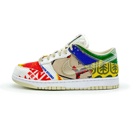 DA6125-900 Nike Dunk Low City Market Red White Beige Multi Green Yellow (Men's)