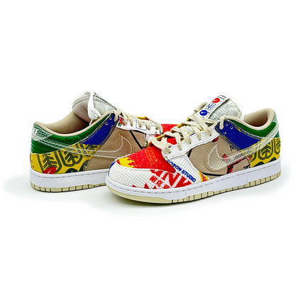 DA6125-900 Nike Dunk Low City Market Red White Beige Multi Green Yellow (Men's)