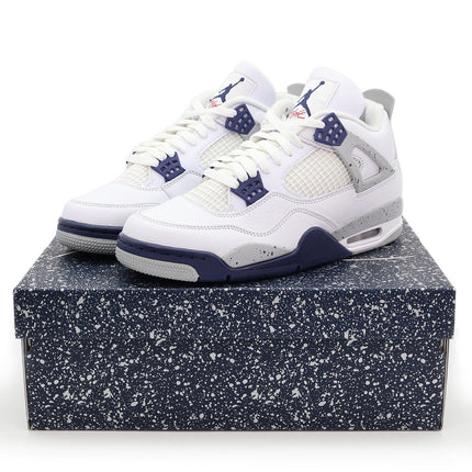 DH6927-140 Nike Air Jordan 4 Midnight Navy Light Smoke Gray Fire Red (Men's)