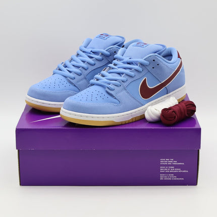 DQ4040-400 Nike SB Dunk Low Pro Phillies Valor Blue Team Maroon Burgundy (Men's)