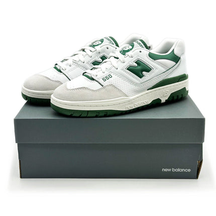 BB550WT1 New Balance 550 White Green Sail Cream Ivy British Ivory Grey (Men's)