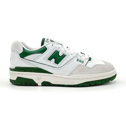 BB550WT1 New Balance 550 White Green Sail Cream Ivy British Ivory Grey (Men's)