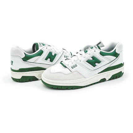 BB550WT1 New Balance 550 White Green Sail Cream Ivy British Ivory Grey (Men's)