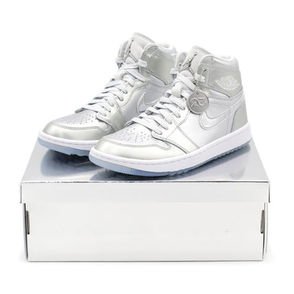 FD6815-001 Nike Air Jordan 1 High Golf Gift Giving Metallic Silver White (Men's)