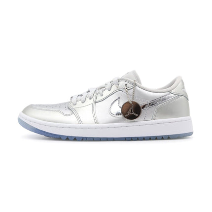 FD6848-001 Nike Air Jordan 1 Low Golf Gift Giving Metallic Silver White (Men's)