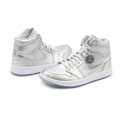 FD6815-001 Nike Air Jordan 1 High Golf Gift Giving Metallic Silver White (Men's)