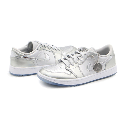 FD6848-001 Nike Air Jordan 1 Low Golf Gift Giving Metallic Silver White (Men's)