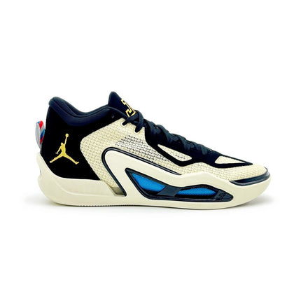 DX5571-180 / DX5574-180 Nike Jordan Tatum 1 Barbershop Coconut Milk Gold Blue