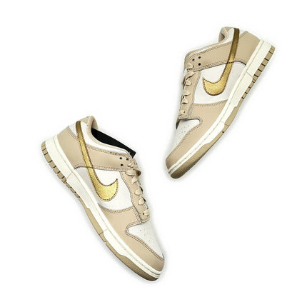 DX5930-001 Nike Dunk Low Phantom Metallic Gold Swoosh Sail Sanddrift (Women's)