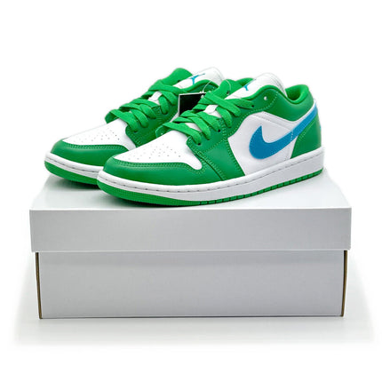 DC0774-304 Nike Air Jordan 1 Low Lucky Green Aquatone Blue Turquoise (Women's)