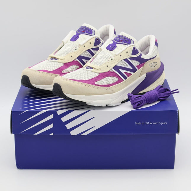 U990TD6 New Balance 990V6 Magenta Pop MiUSA Limestone Purple Pink Cream (Men's)